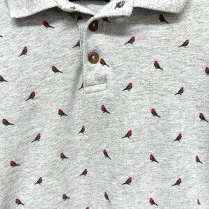 Vtg Gef France Top Men's Dave Slim Fit Golf Polo Shirt Size M Tanager Bird Novel